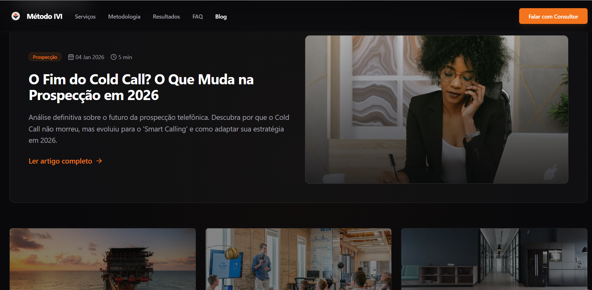 Preview do site Método IVI - Engenharia de Vendas B2B